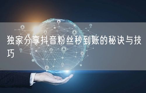 独家分享抖音粉丝秒到账的秘诀与技巧